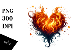 Fire Heart Digital PNG Product Image 1