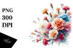 Vibrant Abstract Carnation PNG Product Image 1