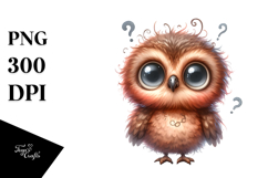 Funny Baby Owl Portrait | Sublimation | Clipart Product Image 1