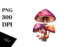 Vibrant Celestial Mushroom, PNG Product Image 1