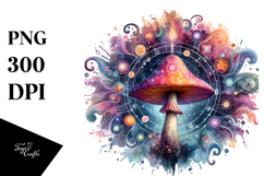 Vibrant Celestial Mushroom, PNG Product Image 1