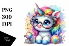 Colorful Scientist's Goggles Unicorn PNG Product Image 1
