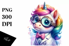 Colorful Scientist's Goggles Unicorn PNG Product Image 1