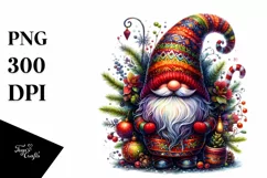 Detailed Vibrant Christmas Gnome PNG Product Image 3
