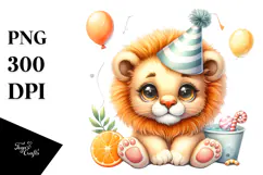 Energetic Baby Lion PNG Product Image 1