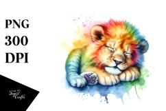 Sleeping Baby Lion | Sublimation | Clipart Product Image 1