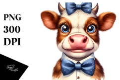 Funny Cow in Sunglasses with Flower, Transparent PNG Product Image 1