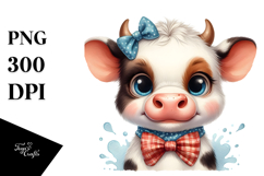 Funny Cow in Sunglasses with Flower, Transparent PNG Product Image 1