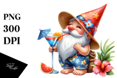 Gnome Drinking Cocktail PNG Product Image 1