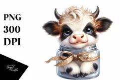 Vibrant Baby Cow Watercolor Product Image 1