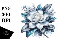 Detailed Shiny Gardenia Watercolor Splash Product Image 1