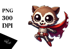 Dancing Skeleton in Superhero Cape, PNG Product Image 1