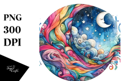 Whimsical Half Moon, PNG Product Image 1