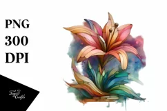 Wooden Stained Lily,Summer Flower Clipart Product Image 1
