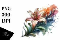 Wooden Stained Lily,Summer Flower Clipart Product Image 3