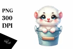 Colorful Smiling Baby Ermine Clipart Product Image 1