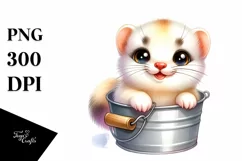 Colorful Smiling Baby Ermine Clipart Product Image 1