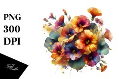 Vibrant Bouquet with Vibrant Nasturtium | Gold Foil Clipart Product Image 1