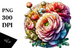 Detailed Vibrant Ranunculus, Transparent PNG Product Image 1