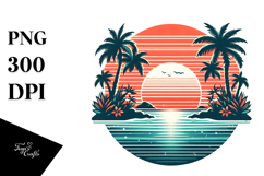 Retro Tropical Island Sunset, 20 oz Tumbler Product Image 1