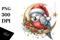 dressed For Christmas Baby Parrot | Sublimation | Clipart Product Image 1