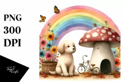 Rainbow Mushroom Bird Butterfly Bike | Sublimation | Clipart Product Image 3