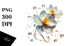 Abstract Narcissus with Golden Insertions, Transparent PNG Product Image 1