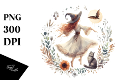 Witch with Cat PNG Product Image 1