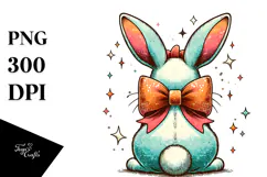 Colorful Vintage Bunny PNG Product Image 1