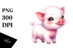 Simple Baby Pig in Style PNG Product Image 1