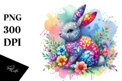Pastel Diamond Bunny PNG Product Image 1