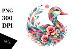 Duck Flowers Vibrant | Sublimation | Clipart Product Image 3