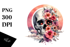 Skulls with Spring Flowers, Transparent PNG Product Image 1