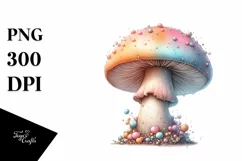 Glossy Mushroom Watercolor Splash PNG Product Image 3