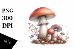 Glossy Mushroom Watercolor Splash PNG Product Image 3