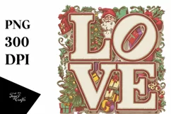 Love Christmas Retro Colorful Png Product Image 5