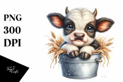 Cute Highland Cow Smiling in Recipient | Sublimation | Product Image 1