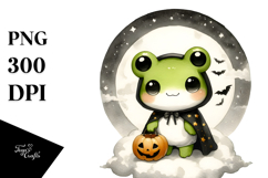 Cute Baby Frog on Cloud PNG Product Image 1