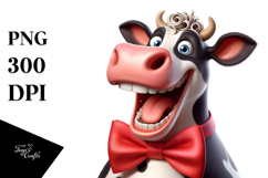 Goofy Holstein Cow PNG Product Image 1