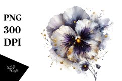 Shiny Insertions Abstract Watercolor Pansy | Clipart Product Image 3