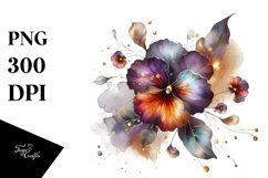 Shiny Insertions Abstract Watercolor Pansy | Clipart Product Image 3