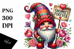 Detailed Valentines Gnome Forever PNG Product Image 1