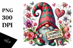 Detailed Valentines Gnome Forever PNG Product Image 1