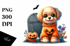 Cute Baby Dog Halloween Clipart Product Image 1