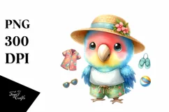 Colorful Cute Baby Parrot | Sublimation | Clipart Product Image 1