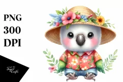 Cute Baby Parrot Dressed for Summer | Clipart Product Image 1