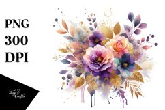 Colorfull Bouquet with Violet Splash | Sublimation | Clipart Product Image 3