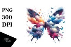 Colorful Butterfly Silhouettes PNG Product Image 1