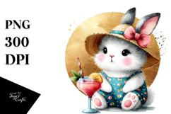 Cute Rabbit in Beachwear, Transparent PNG Product Image 1