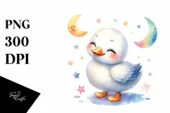 Colorful Smiling Baby Snow Goose Clipart Product Image 1